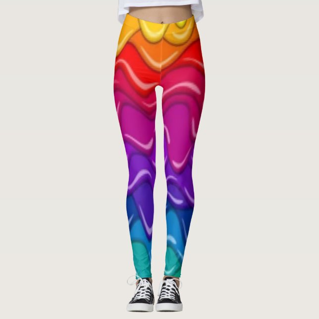 Legging Pernas do Rainbow Pride Trippy (Frente)