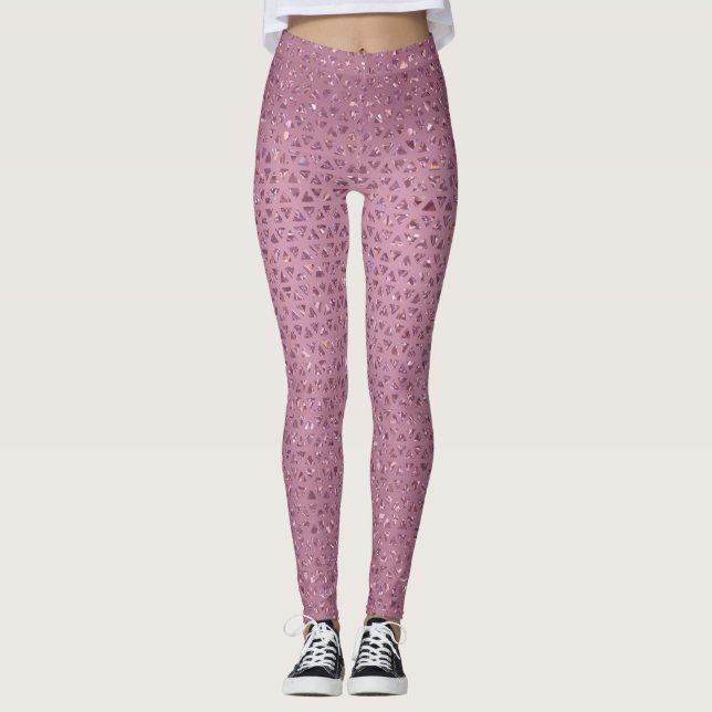 Legging Pernas Douradas Sparkly Rosa (Frente)