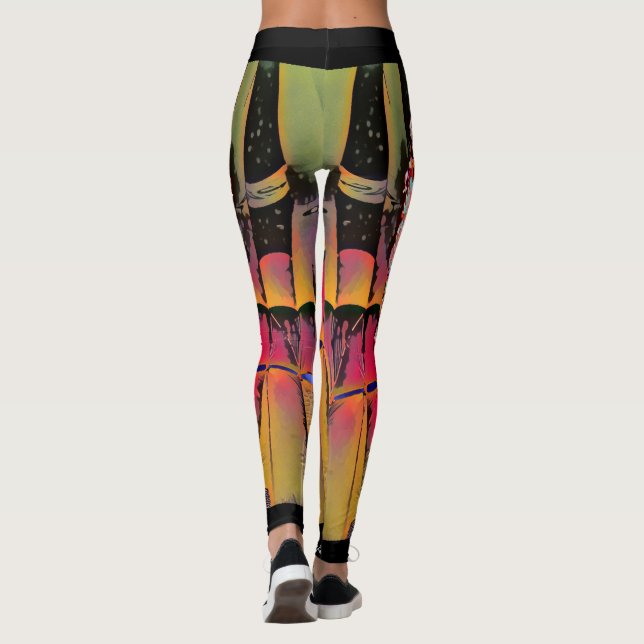Legging Pernas flamejantes pretas (Verso)