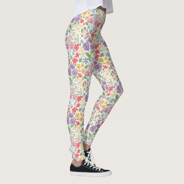 Legging Pernas Florais Coloridas (Direita)