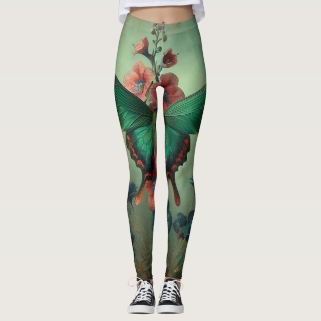 Legging Pernas Florais Da Borboleta (Frente)