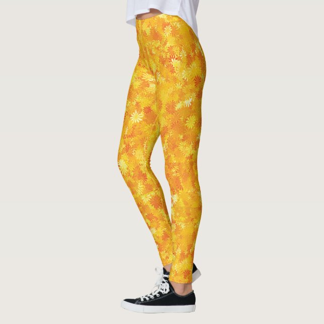 Legging Pernas florais laranja (Esquerda)