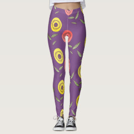 Legging Pernas Florais Roxas