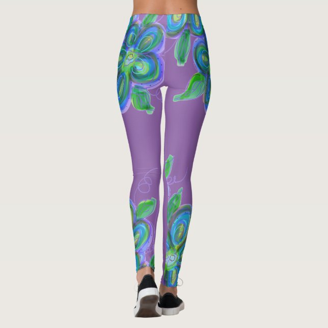 Legging Pernas Flores Roxas (Verso)