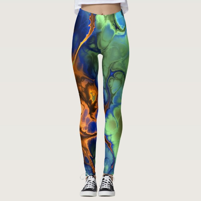 Legging Pernas fractais espaciais (Frente)