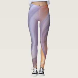 Legging Pernas impressão de arte de laranja púrpura