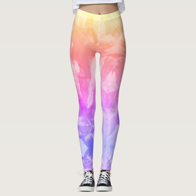 Legging Pernas Impressão de Pastel com abstrato (Frente)