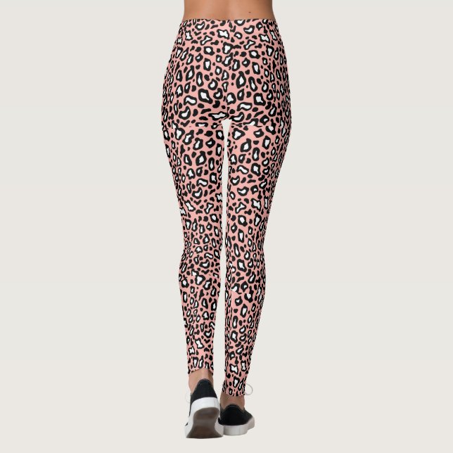 Legging Pernas-leopardo cor-de-rosa-retrô (Verso)