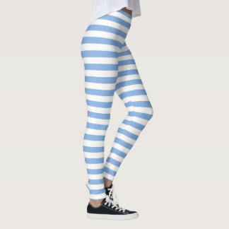 Legging Pernas listradas brancas e azuis-claras