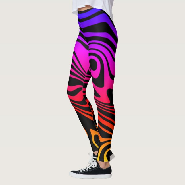 Legging Pernas Negras Coloridas com Fita Cura Colorida (Esquerda)