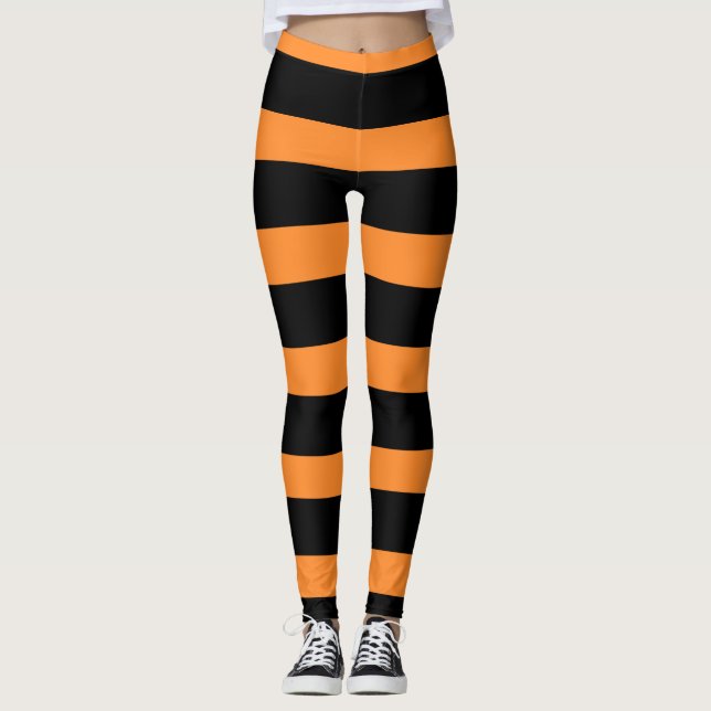Legging Pernas Pretas Laranja Halloween (Frente)