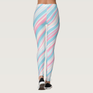 Legging Pernas riscadas cor-de-rosa e azul pálido