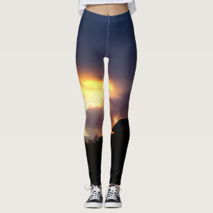 Legging Pernas solares de onda de incêndio.