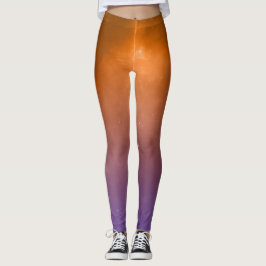 Legging Pernas sólidas laranja e roxa