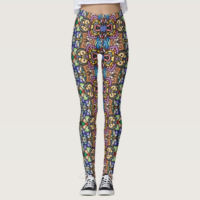 Legging Pernas Vivas: Meias-calças com Padrões Únicos em A (Frente)