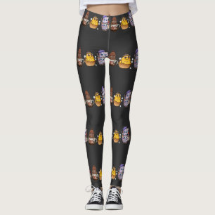 Legging Personagens de Artista de Sobremesa Fofos Arte de 
