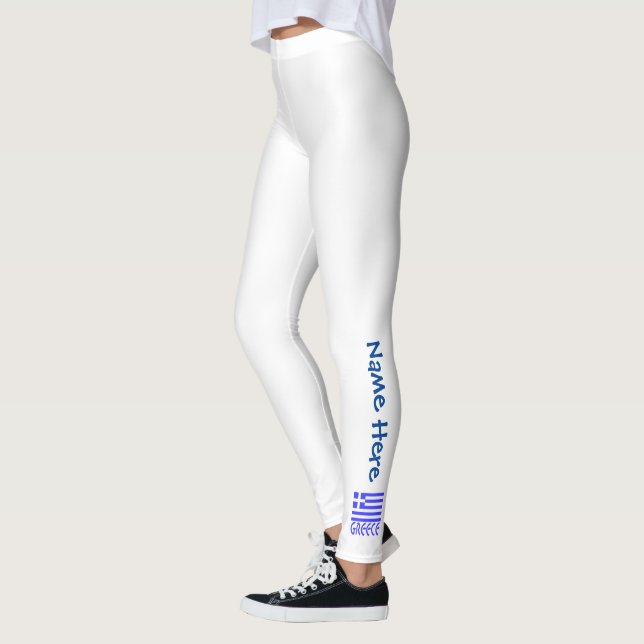 Legging Personalização Azul da Grécia e da Bandeira Grega  (Esquerda)