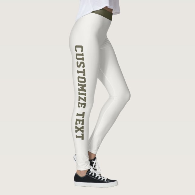 Legging Personalizado Neutro Oliva Escuro Mulheres Diversã (Direita)
