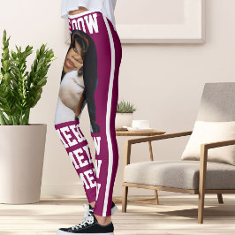 Legging Personalizar Gato De Pet Mãe, Vinho De Gato Branco