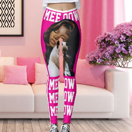 Legging Personalizar Pet Cat Mãe Adora Foto Branca Rosa Qu