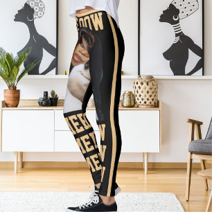 Legging Personalizar Pet Cat Mãe Adora Pêssego Negro Foto