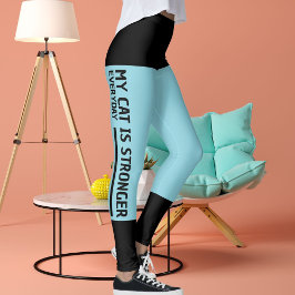 Legging Personalizar preto Robin Ovo Blue Strips Cat Retro