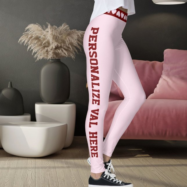 Legging Personalize Be My Valentine Day Love Red Pink Gift (Criador carregado)