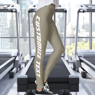 Legging Personalize Foto do Pet Texto Branco Fofo Bege Ter