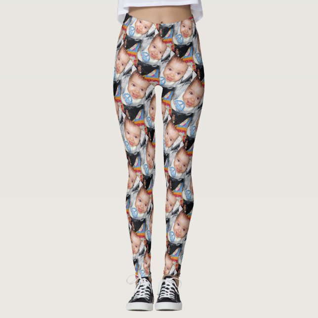 Legging Personalize-o com o seu padrão de fotografia (Frente)
