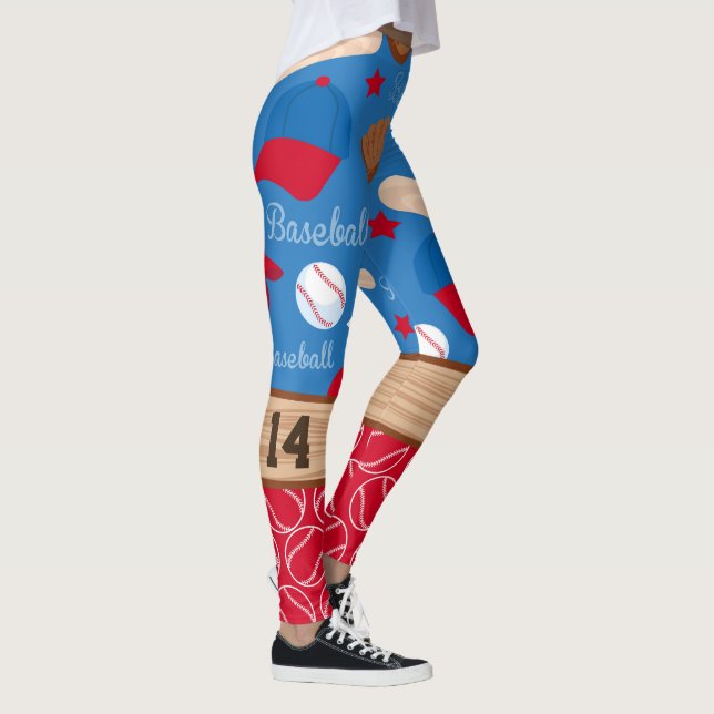 Legging PERSONALIZE o teste padrão desportivo do NÚMERO do (Direita)
