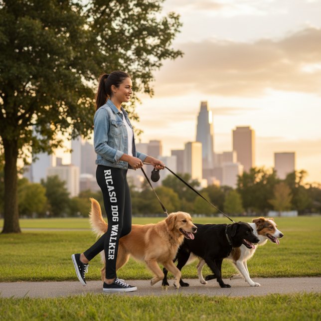 Legging Personalized Business Info Custom Made (Personalized Business Info Custom Made Leggings by Ricaso - change text to suit. Dog walker biz)