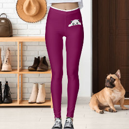 Legging Personalized Cute Cat Pet Wine White Stripes Gift