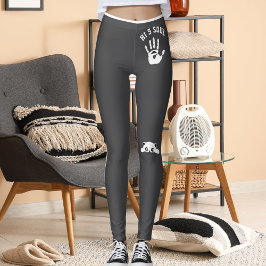 Legging Personalized Hand Cat Pet Grey White Stripes Gift