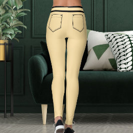 Legging Personalized Name Beige And Black Stripes Fun Gift