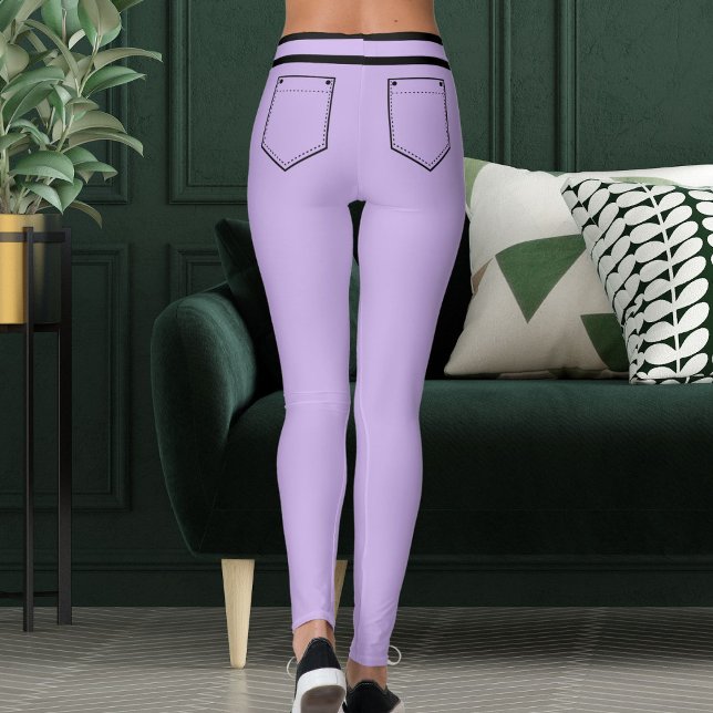 Legging Personalized Name Purple Black Stripes Fun Gift (Criador carregado)