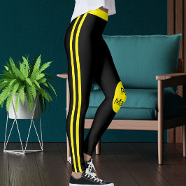 Legging Personalized Pet Mama Yellow Black Stripes Stylish