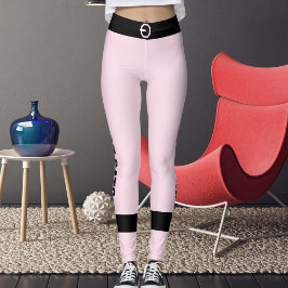 Legging Personalized  Pink Black Striped Pet Lover Cat Mom