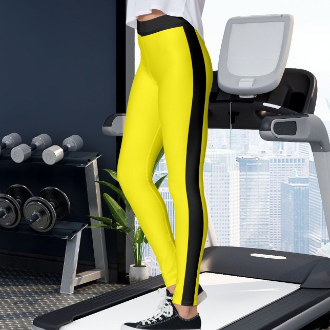 Legging Personalized Yellow And Black Stripes Custom Made (Criador carregado)