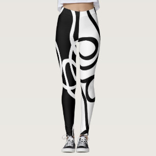 Legging Persuasão Linear I: Preto e Branco Abstrato