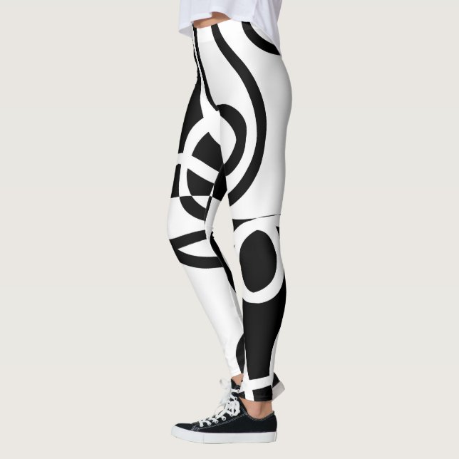 Legging Persuasão linear II: Abstrato preto e branco (Esquerda)