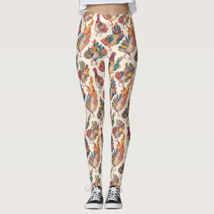 Legging Peru Pintado à Aguarela – Ação de Graças de Outono