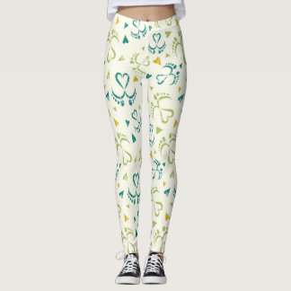 Legging Pés e Corações Coloridos de Bebês