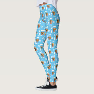Legging Pet de Cão Personalizado Foto e Nome Azul