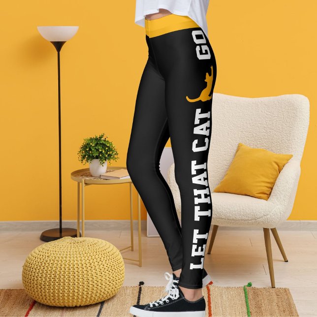 Legging Pet Felino de Gatinho Preto Laranja Personalizado (Criador carregado)