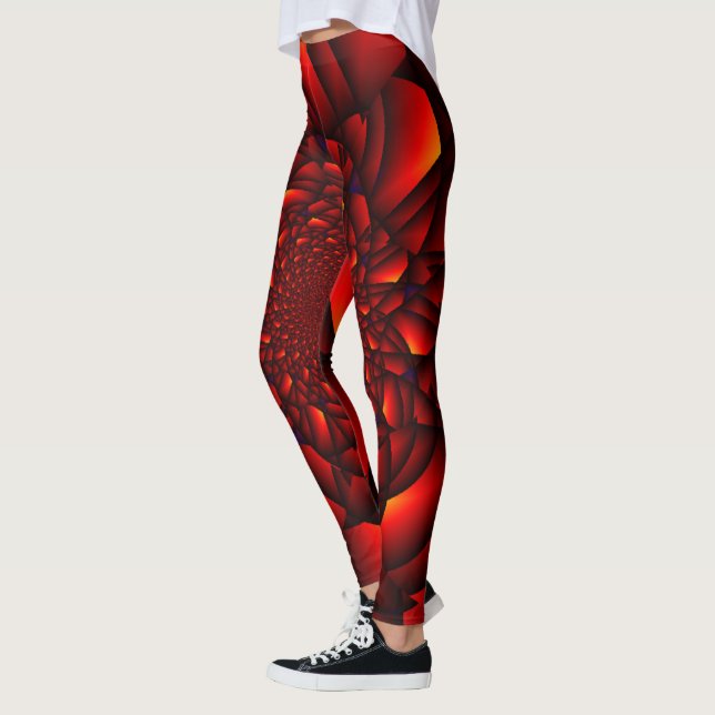 Legging Pétala Vermelha Preta Azul (Esquerda)