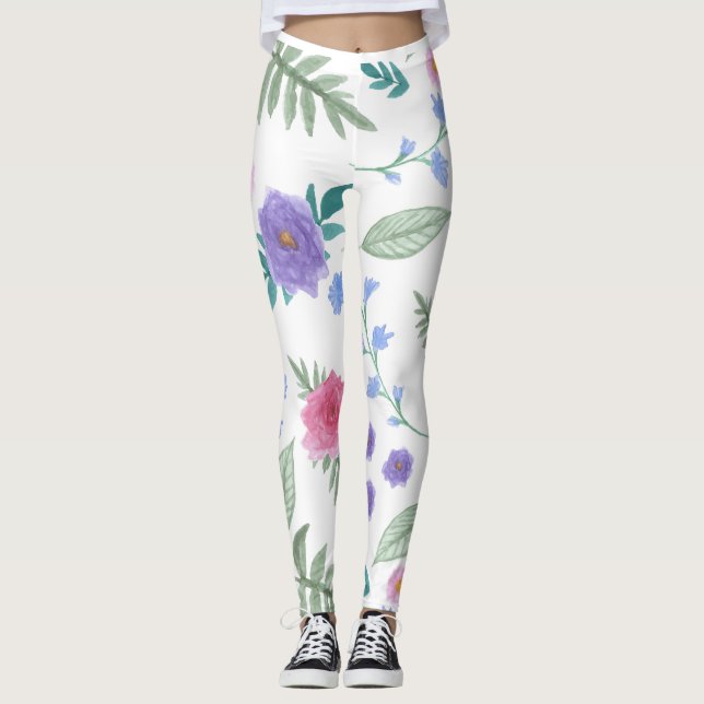 Legging pétalas de rosa e flores e design (Frente)