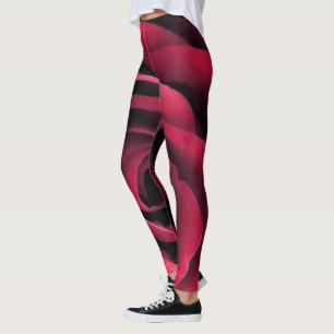 Legging Pétalas de rosa vermelha rodadas