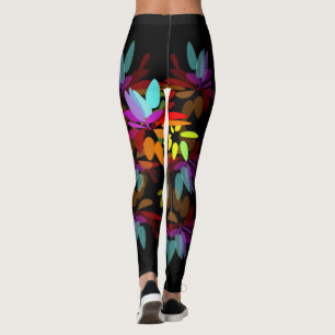 Legging Pétalas eufóricos do arco-íris do Hippie de Mod