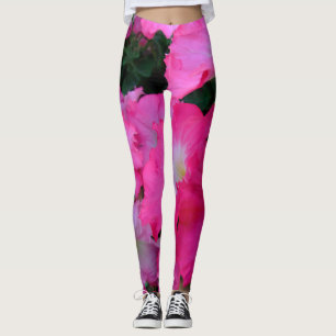 Legging Petunias cor-de-rosa