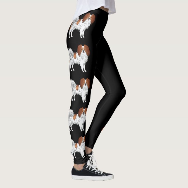 Legging Phalène Vermelhos Brancos Cachorros Fofos Para Ama (Direita)
